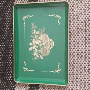 vintage Otagiri green lacquerware tray